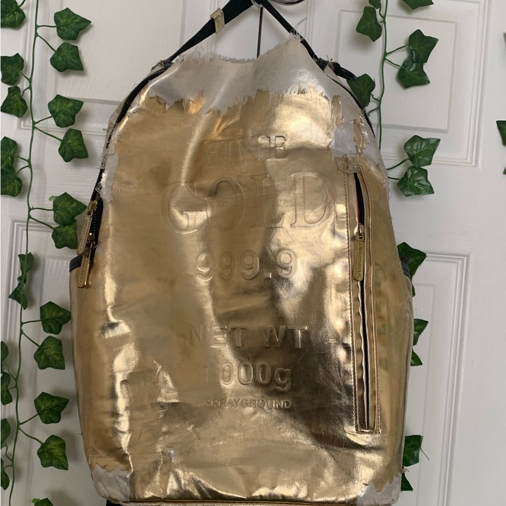 Sprayground Gold Bar Backpack - Picture 2 of 7